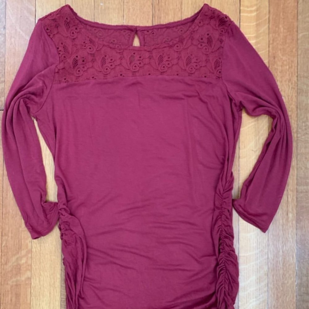 Red Lace Motherhood Maternity Top